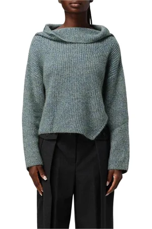 Pinko Truien, Dames, Groen, S, Grijze Mohair Cowl Neck Sweater