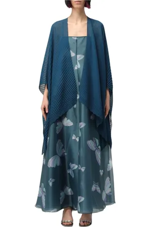 Emporio Armani Jassen, Dames, Groen, ONE Size, Polyester, Groene Cape Vest Stijlvol Elegant