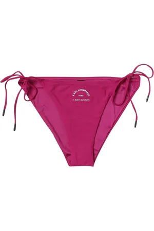 Karl Lagerfeld Badkleding, Dames, Paars, L, Tie Side Bikini Bottoms