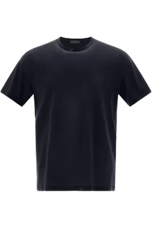 HERNO Tops, Heren, Blauw, L, Navy Jersey Crepe T-shirt
