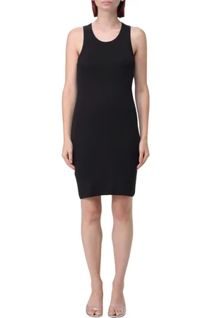 Helmut Lang Kleedjes, Dames, Zwart, S, Katoen, Zwarte Racerback Mini Jurk