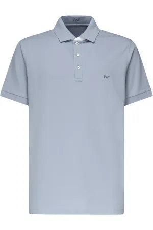 FAY Tops, Heren, Blauw, XL, Katoen, Blauwe T-shirts en Polos met Korte Mouwen