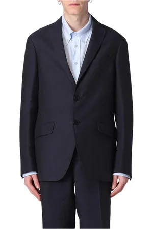 Etro Jassen, Heren, Blauw, L, Katoen, Blauwe Katoenmix Blazer