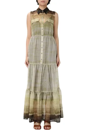 Liu Jo Kleedjes, Dames, Groen, S, Groene Tie Dye Maxi Jurk