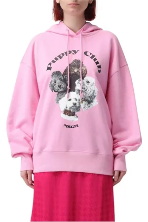 Msgm Sweatshirts & Hoodies, Dames, Roze, S, Roze Puppy Club Hoodie