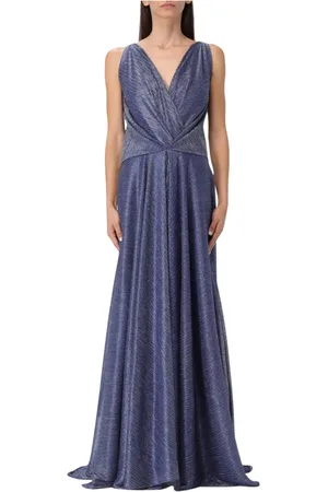 TALBOT RUNHOF Kleedjes, Dames, Blauw, M, Blauwe Metallic Avondjurk