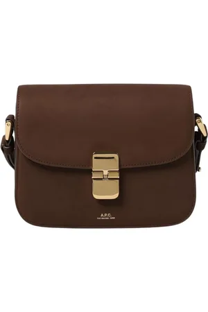 A.P.C. Tassen, Dames, Bruin, ONE Size, Bruine Leren Crossbody Tas