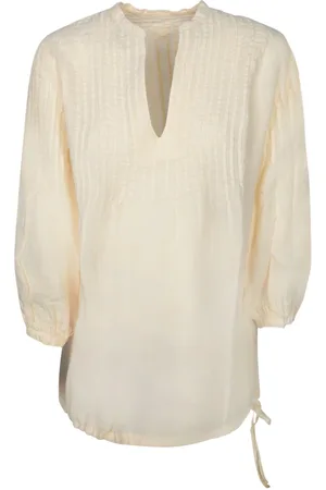 120% Lino Blouses & Shirts, Dames, , L, Linnen, Elegante Linnen V-hals Blouse