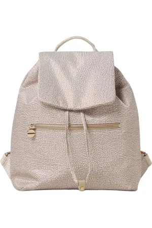Borbonese Tassen, Dames, , ONE Size, Zwarte Leren Rugzak, Stijlvol & Functioneel