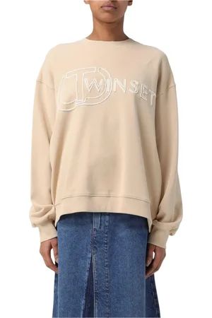 Twin-Set Sweatshirts & Hoodies, Dames, , S, Katoen, Elegant Logo Sweatshirt