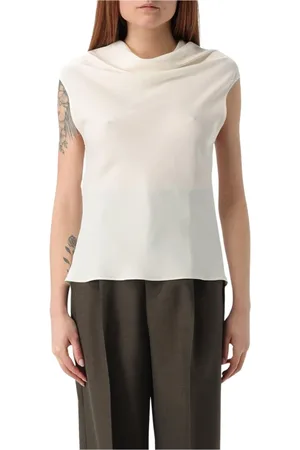 Serafini Tops, Dames, , 2Xs, Zwarte Zijden Mouwloze Top