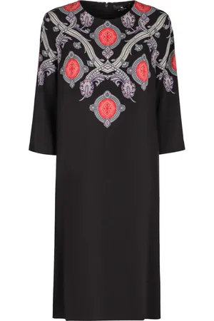 Etro Kleedjes, Dames, Zwart, XS, Zijden cady jurk met zijzakken