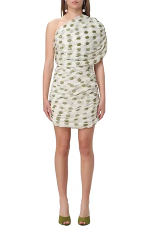 Saint Laurent Kleedjes, Dames, Wit, M, Witte Polka Dot Jurk