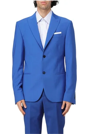 D.A. Daniele Alessandrini Pakken, Heren, Blauw, L, Koningsblauwe Twee-Knoop Blazer