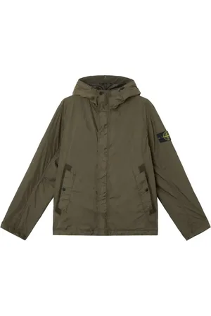 Stone Island Jassen, Heren, Groen, M, Nylon, Crinkle Reps R-Ny Hooded Jas