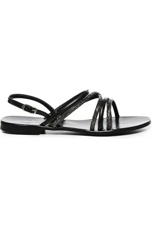 V°73 Schoenen, Dames, Zwart, 37 EU, Open Teen Sandalen Gemaakt in Italië