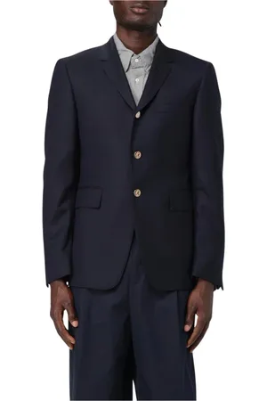 Thom Browne Pakken, Heren, Blauw, L, Grijze Drieknoops Blazer