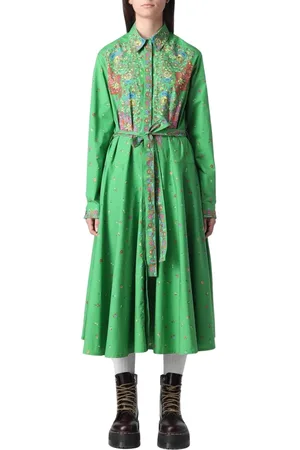 Kenzo Kleedjes, Dames, Groen, M, Elegante Acid Jurk