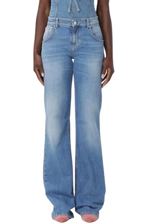 BLUMARINE Jeans, Dames, Blauw, M, Katoen, Klassieke Blauwe Wide Leg Jeans