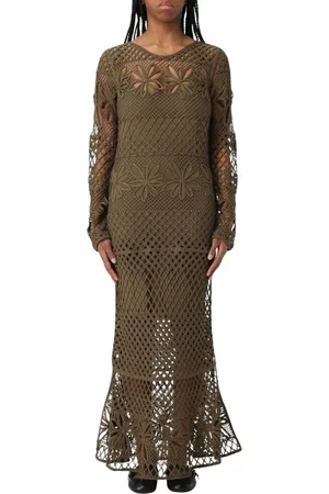 Pinko Kleedjes, Dames, Groen, XS, Katoen, Bloemen Maxi Jurk