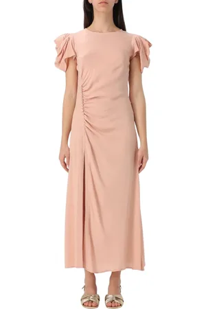 Mar De Margaritas Kleedjes, Dames, Roze, XS, Elegante Fuchsia Midi Jurk