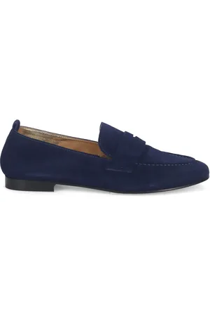 SANGIORGIO Schoenen, Dames, Blauw, 38 EU, Suède, Blauwe Suède Mocassin Schoen