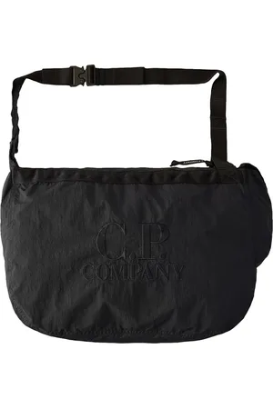 C.P. Company Tassen, Heren, Zwart, ONE Size, Nylon, Zwarte Nylon Schoudertas met Logo