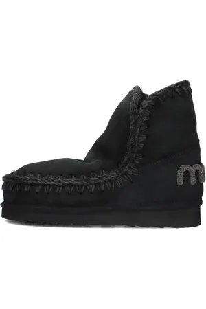 Mou Schoenen, Dames, Zwart, 40 EU, Wol, Glitter Logo Eskimo Laarzen voor Vrouwen