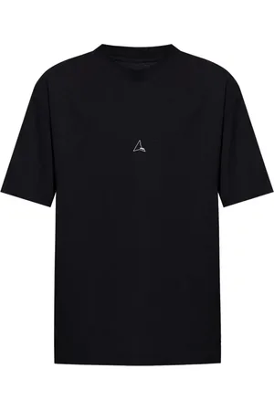 ROA Tops, Heren, Zwart, M, Katoen, Zwart Logo Tee Lichtgewicht Katoen Jersey