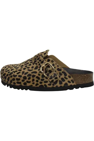 Scholl Schoenen, Dames, Veelkleurig, 36 EU, Suède, Dierenprint Suède Platte Schoenen