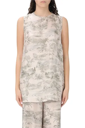 Max Mara Tops, Dames, , L, Grijze Zijden Mouwloze Jurk