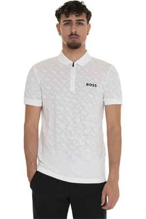 HUGO BOSS Tops, Heren, Wit, L, Klassieke Polo Shirt voor Mannen