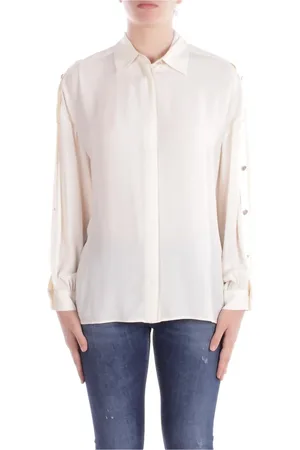 Liu Jo Blouses & Shirts, Dames, , S, Crème Shirt Collectie 1 Knoopsluiting