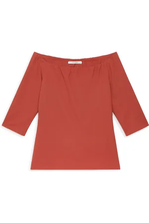 Maliparmi Tops, Dames, Bruin, M, Jersey T-shirt in zacht materiaal