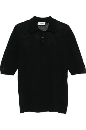 A PAPER KID Tops, Heren, Zwart, XL, Gebreide Polo in Zwart