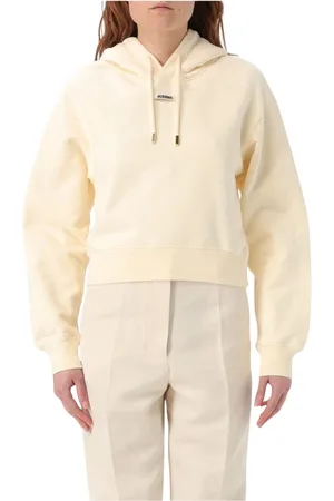 Jacquemus Sweatshirts & Hoodies, Dames, , M, Ivoor Relaxed Fit Hoodie