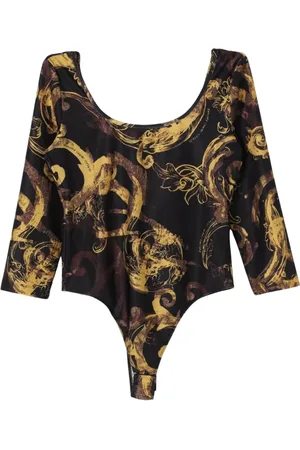 VERSACE Tops, Dames, Zwart, 3Xs, Polyester, Barok Print Mini Rok Set