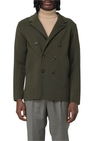LARDINI Jassen, Heren, Groen, S, Wol, Bosgroene Wollen Pakjasje