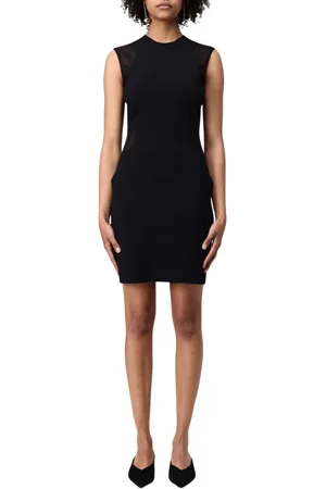 Stella McCartney Kleedjes, Dames, Zwart, S, Doorschijnende Mesh Bodycon Jurk