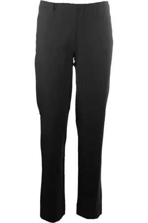 C.ro Broeken, Dames, Zwart, M, Katoen, Klassieke Zwarte Regular Broek