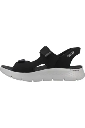 Skechers Schoenen, Heren, Zwart, 42 EU, Flex Platte Sandalen
