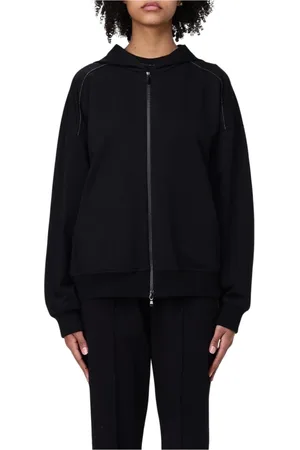 Brunello Cucinelli Sweatshirts & Hoodies, Dames, Zwart, L, Elegante Zwarte Zip-Up Hoodie