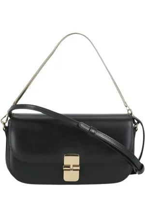 A.P.C. Tassen, Dames, Zwart, ONE Size, Leer, Stijlvolle Leren Crossbody Tas
