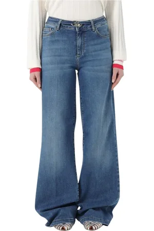 Liu Jo Jeans, Dames, Blauw, W24, Katoen, Moderne Wide Leg Jeans voor Vrouwen