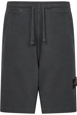 Stone Island Korte broeken, Heren, Grijs, XL, Katoen, Grijze Elastische Taille Shorts met 