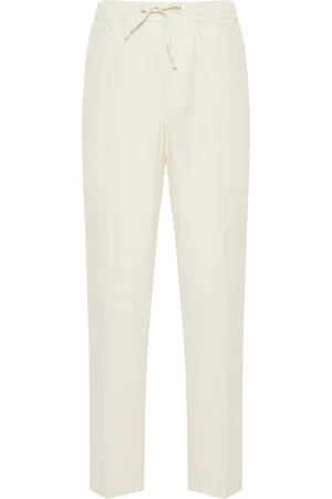 CANALI Broeken, Heren, Wit, M, Katoen, Lyocell Katoenen Broek Regular Fit