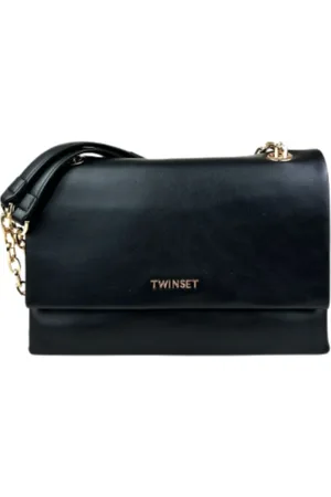 Twin-Set Tassen, Dames, Zwart, ONE Size, Zwarte Schoudertas Stijlvol Ontwerp