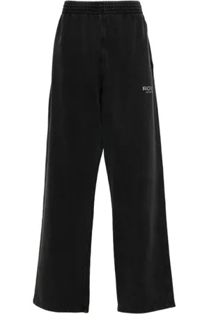 MARTINE ROSE Broeken, Heren, Zwart, L, Zwarte Wijde Track Pant Washed Rose