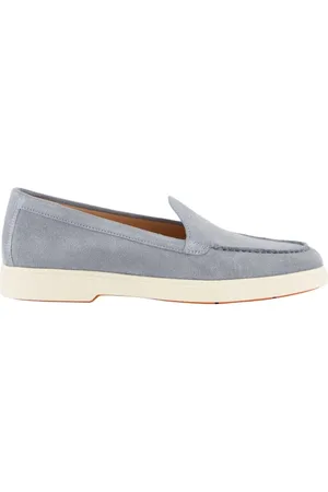 santoni Schoenen, Dames, Blauw, 39 1/2 EU, Beige Mocassin Schoenen voor Dames