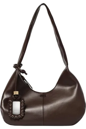 Ganni Tassen, Dames, Bruin, ONE Size, Stijlvolle Leren Crossbody Tas Charme